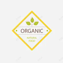 四边形树叶有机食物标签矢量图 免费下载 页面网页 平面电商 创意素材