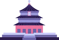 中国城市扁平风插画-天坛