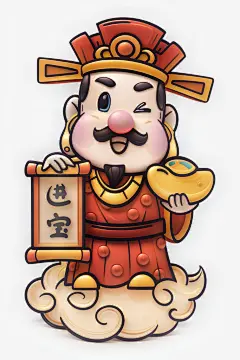 年画新年春节卡通吉祥物模型图片