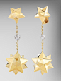 18kt Yellow Gold and Diamond Star of Venice Earrings: