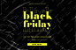 Modern Black friday sale banner with wrinkled plastic background