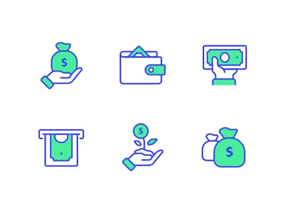 Icon Practice 11，钱包，补助，卡，现金，收益，回报，金融-花瓣网