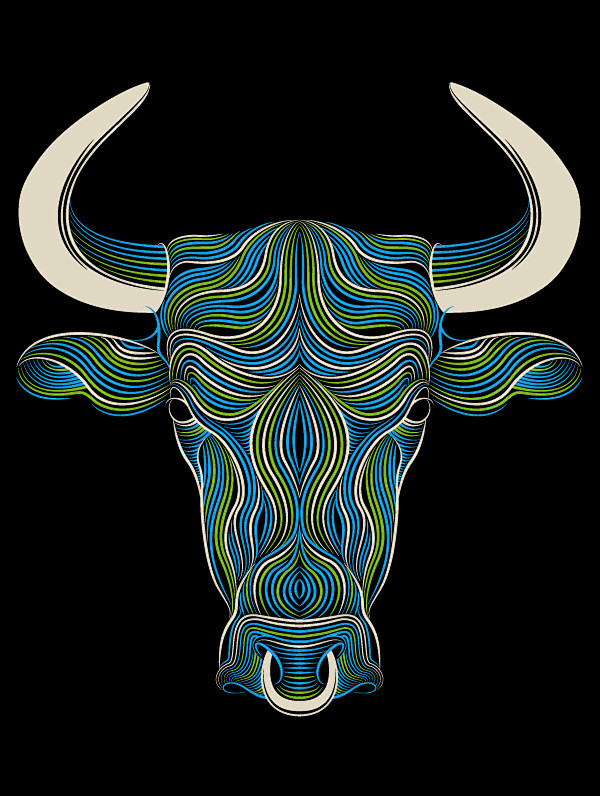 创意插画- 牛BULL : -