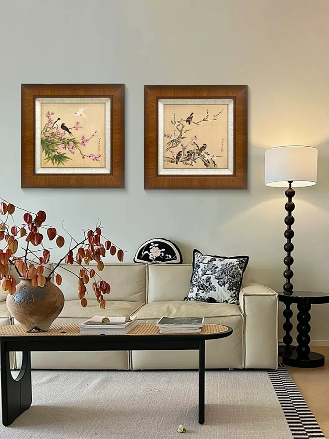 《花鸟》中古风客厅装饰画宋代美学卧室壁画新中式艺术餐厅挂画-tmall.com天猫-花瓣网