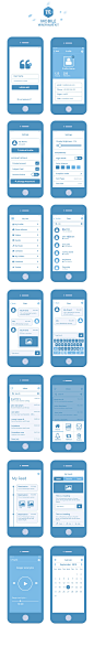 Mobile Wireframe Kit PSD- by: given - ICONFANS专业界面设计平台  线框图