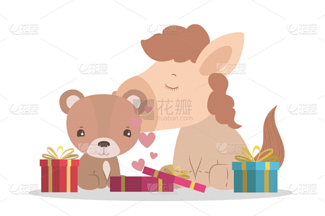 请柬,庆生会,矢量,动画片,动物主题,式...