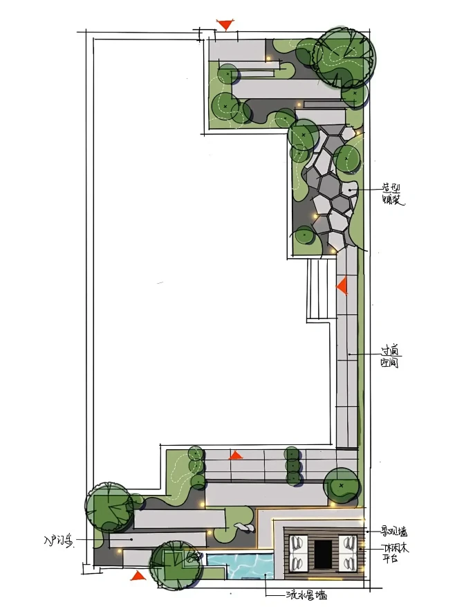 100张庭院平面分享——2.现代自然花园