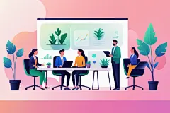 科技金融扁平风商务办公场景插画