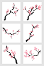 春季桃花树矢量素材