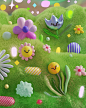 3D blender3d cartoon CGI cute cycles Digital Art  Flowers ILLUSTRATION (3)