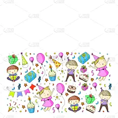 请柬,儿童,女孩,幸福,生日,男孩,小的,庆祝