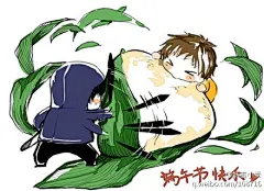 天真，你脖子上怎么会有牙印？」「呃…」吴邪语塞，避开胖子的注目搪塞过去。一边的解语花不怀好意看向闷油瓶，后者淡定看天不语。这时眼睛很毒的胖子盯着小花大声嚷嚷「**，你也有！真邪门，难道是粽子？有胆敢咬胖爷爷就给他来一发！」正靠墙喝水的黑眼镜噗地就把水喷了出来。