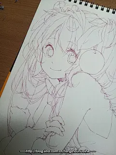 日本——东京画师川名的动漫插画人物手绘（马克笔）上色过程图