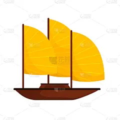 船,客船,图标集,分离着色,亚洲,越南,传统,古老的,收集,设计