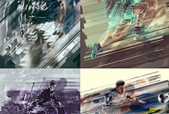 超酷炫错位海报特效PS动作素材 Divide Photoshop Action :  