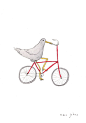bird on a bicycle