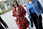 韩国正品代购独立设计师push button格纹羊毛长外套时装周明星范-淘宝网
