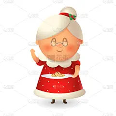 妻子,矢量,绘画插图,饼干,户外,圣诞老婆婆,圣诞老公,背景聚焦,易接近性,分离着色