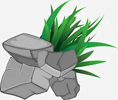 一堆小石头块和小草矢量图_新图网 https://www.ixintu.com 小草 石头矢量图 石头造型 手绘石头