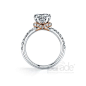 A delightful rose gold bow elevates a brilliant round diamond. Diamond Info: 30-RD 0.34 CTS Fits center stone size RD: 6.5 MM GUIDE Center stone not included.