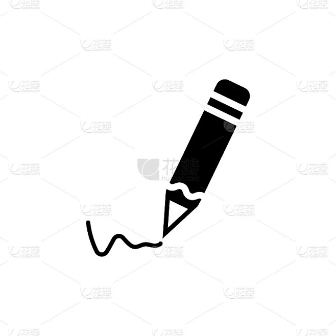Write a Note Icon - Black color素材-花瓣网