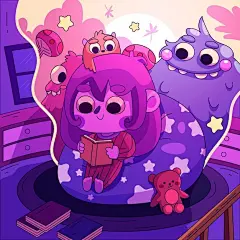 手绘睡前故事插画矢量图设计素材