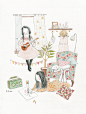 【韩国插画师록담쟁이（ s.hee）彩铅插画作品】
