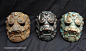 Old Metal Komainu masks by ~missmonster on deviantART