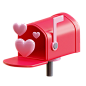 三维渲染七夕情人节爱情主题图标3D插画设计素材_Mailbox @美工资源