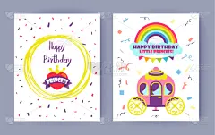 公主,小的,生日,贺卡,可爱的,华丽的,传统,庆祝,问候