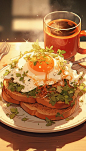 Classic Combination-Appetizing Eggs and Toast Illustration Celebrating Timeless Flavors