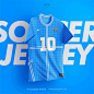 3D足球运动短袖球衣队服T恤上衣服装设计ps样机素材展示效果图素材