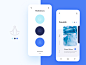 Meditation App (Automated Hack #23) peaceful ocean minimal peace blue ux ui navigation mobile menu ios icon meditation flat design card button branding application app