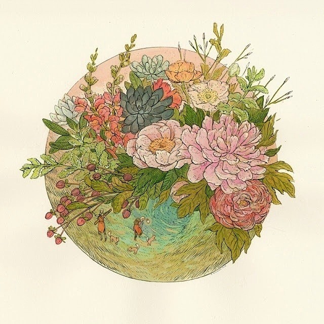 【设计交流QQ群：】美学插画绘的微博_微...