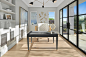 Example of a small minimalist freestanding desk light wood floor and beige floor home office design in Orange County with gray walls