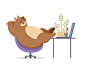 Sitting Bear office. website character design character animal bear animation illustration artua