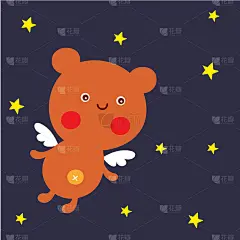 cute baby teddy bear angel vector