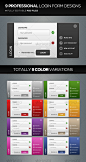 Professional Login Form Design in 9 Color-Styles - GraphicRiver Item for Sale