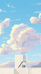 场景插画，云，天空