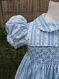 hand smocked dress, love the blue stripes