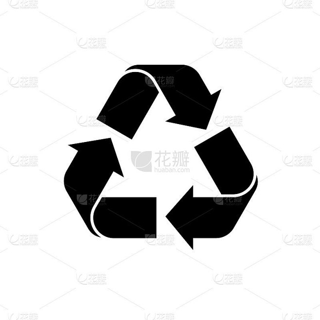 回收图标矢量。黑色回收标志。矢量图标的回...