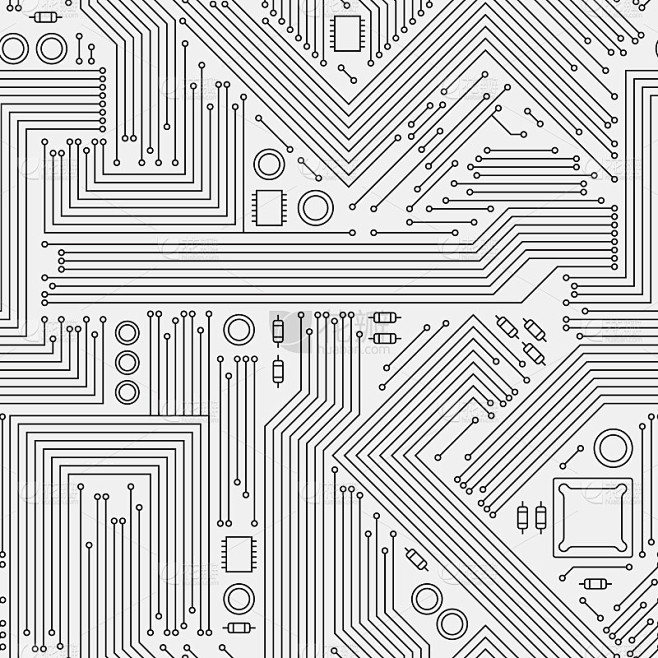 电子板结构。计算机电路板cpu芯片表面能量网络系统程式化符号花哨向量插图模板素材-花瓣网