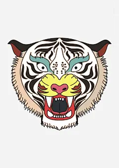 老虎图案免抠素材_新图网 https://ixintu.com 凶猛 手绘 棕色 牙齿 红色 耳朵 虎 黄色 黑白 黑色