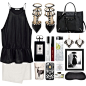 A fashion look from January 2015 featuring black top, white stretch skirt and heels & pumps. Browse and shop related looks.