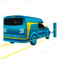 手绘-自动驾驶交通元素贴纸1