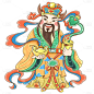 中国风人物插画-财神