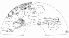 吉祥寓意花鸟白描欣赏柿子柿子红彤彤，寓意事事如意，红红火火。
