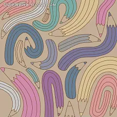 弯曲的铅笔平铺背景底纹背景素材|底纹|褐色背景|平铺|矢量素材|印花图案|简单背景背景素材|插画背景背景素材|晶莹闪亮背景背景素材|银行背景素材背景
