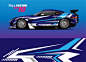 Racing car wrap decal, kit for wrapping all vehicle