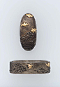 virtual-artifacts:  Fuchi-kashira with design of birds and wavesJapaneseEdo periodearly to mid-19th centuryYoshioka Shigetsugu (Japanese, 1569–1653 Japanese), Yoshioka School